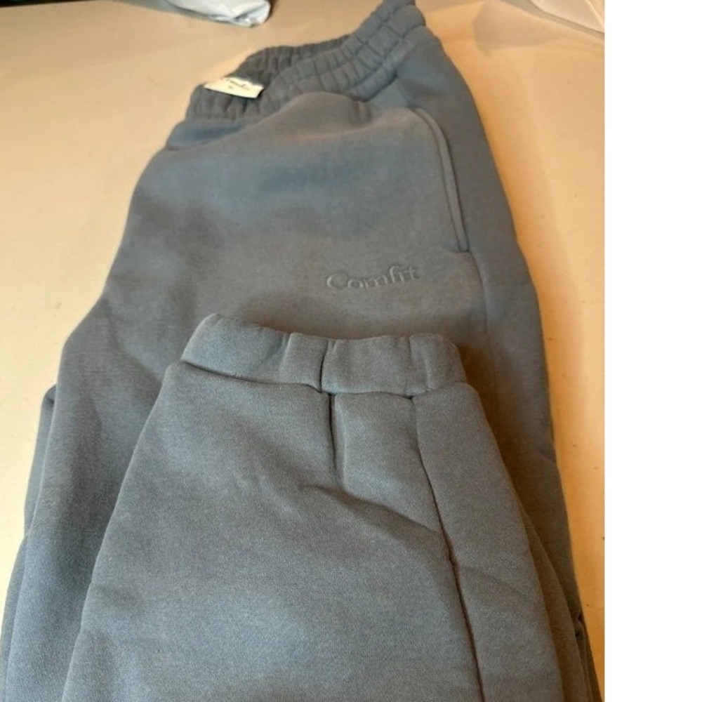 Comfrt Sweatpants Women XS Gray New Joggers Fleece Lined Elastic Waist Pockets